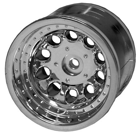 1/10 Revolver Rear 2.2 Wheels 12mm Hex Chrome (2): Bandit Rustler Stampede Slash