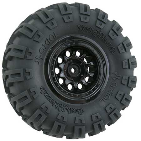 1/10 Revolver Crawler Front/Rear 2.2 Wheels with Wide Base 12mm Hex Black (2)