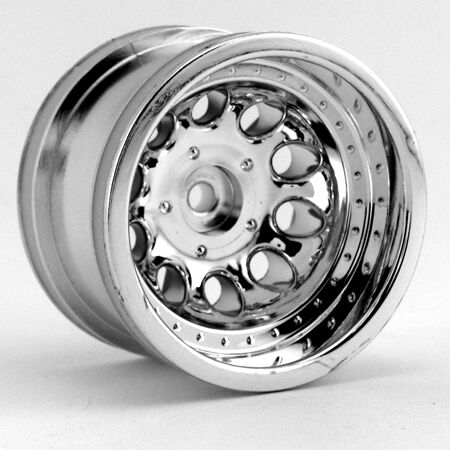 1/10 Revolver Crawler Front/Rear 2.2 Wheels with Wide Base 12mm Hex Chrome (2)