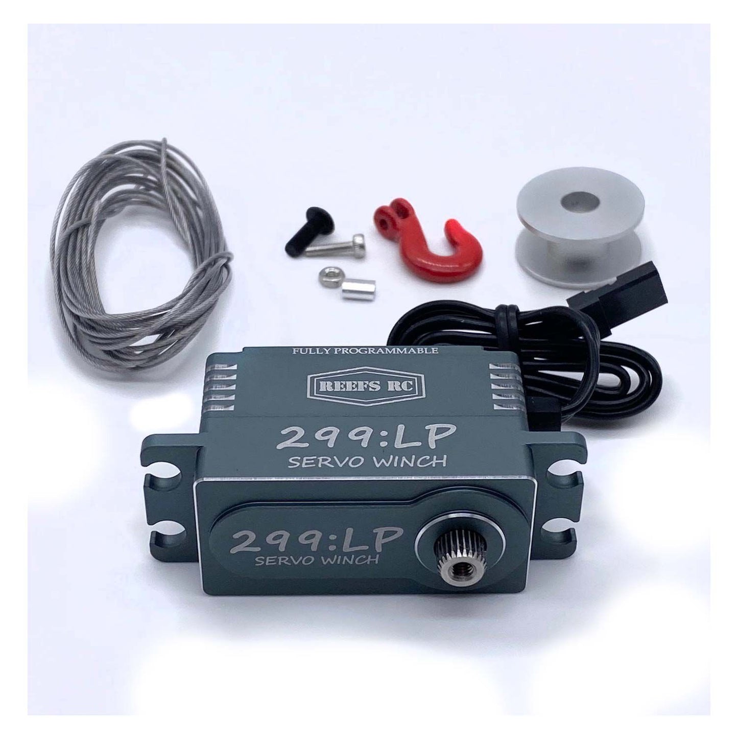 299:LP Low Profile Digital Metal Gear Waterproof Programmable Winch Servo Black