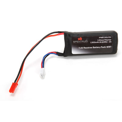 7.4V 1300mAh 2S 5C LiPo Receiver Battery: JST