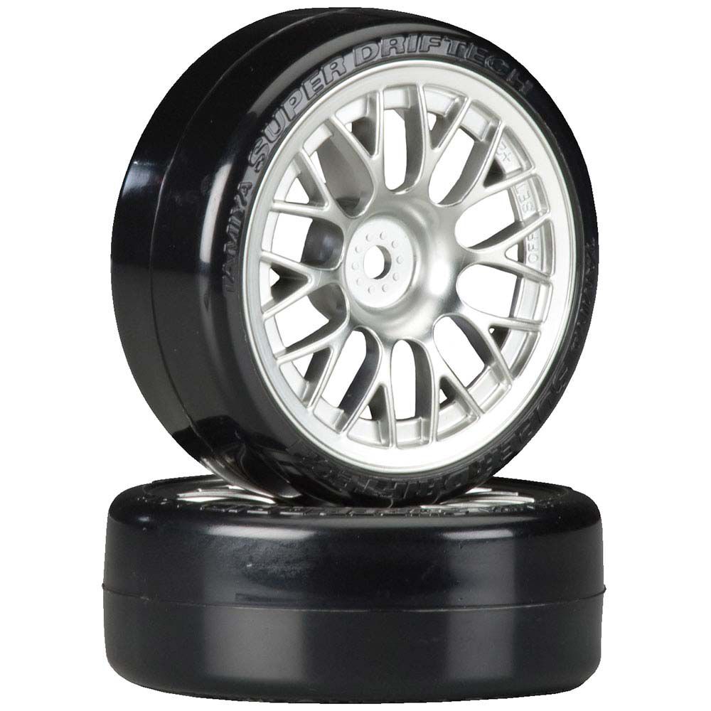 Metal Plated Mesh Wheels with Mounted Super Drift Tech Tires 24mm (2)