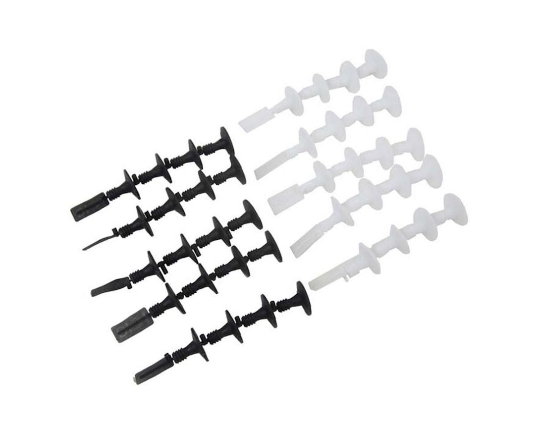 Estes Rockets C11, D12, E9, E12, E16 and F15 Engine Plugs (5 White, 5 Black)