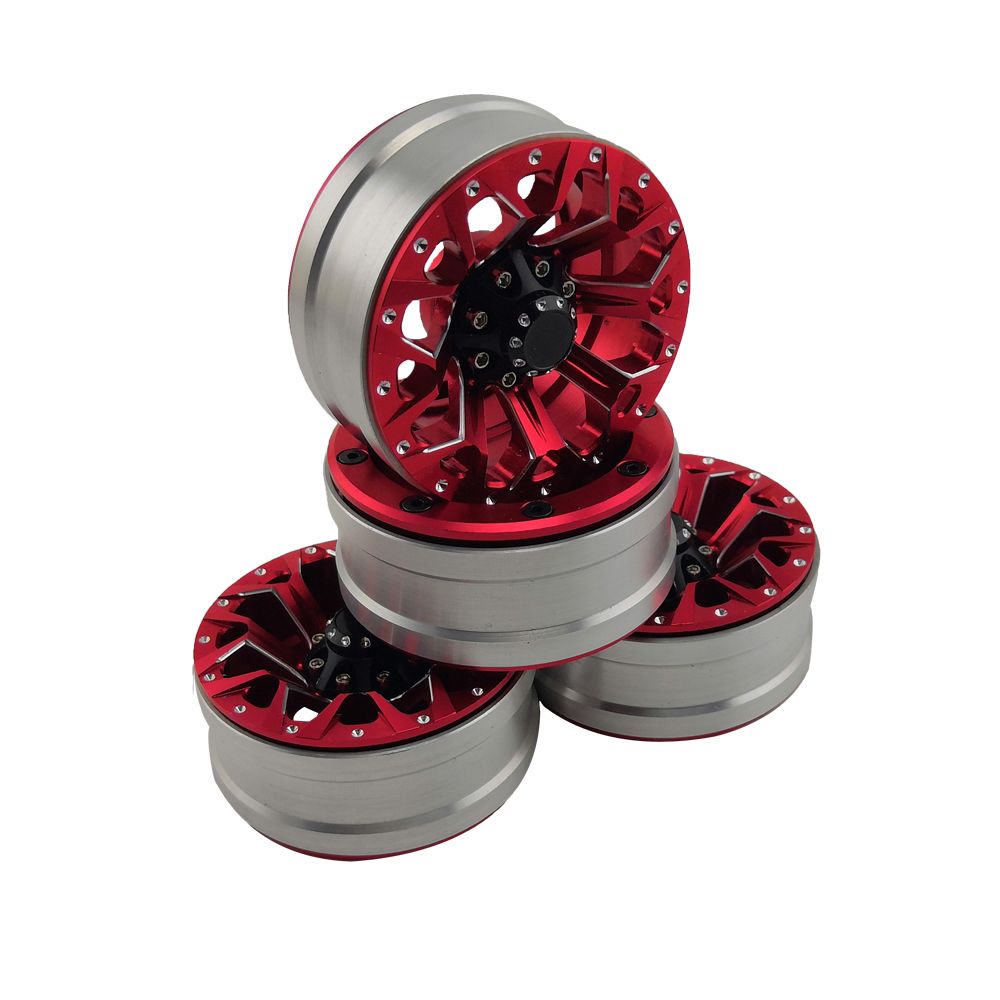 Hobby Details 1.9" Aluminum Beadlock Wheels - Strong (4) (Red)