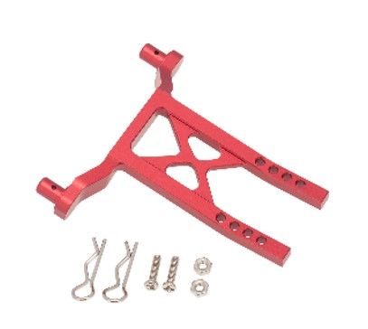 Hobby Details Traxxas 1/18 Teton Aluminum Rear Body Mount - Red - Replaces TRA7615