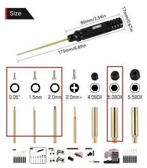 Hobby Details TRX-4M Tool Kit - Hex 0.05"/1.5mm/2.0mm and 5.0mm Nut Driver - German Steel, Chrome Plated