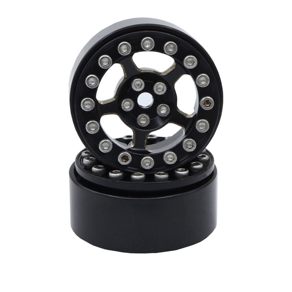 Hobby Details 1.0" Brass Five-Star Beadlock Wheel Rim set 1/18 or 1/24 Cars Fit TRX-4M/SCX24/FCX24/Enduro24 (4) Weight: 43g