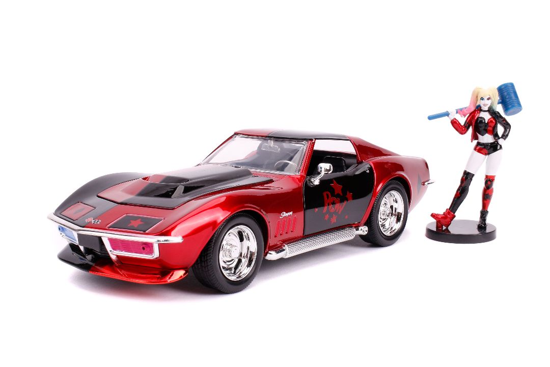 Jada 1/24 "Hollywood Rides" 1969 Corvette Stingray with Harley Quinn