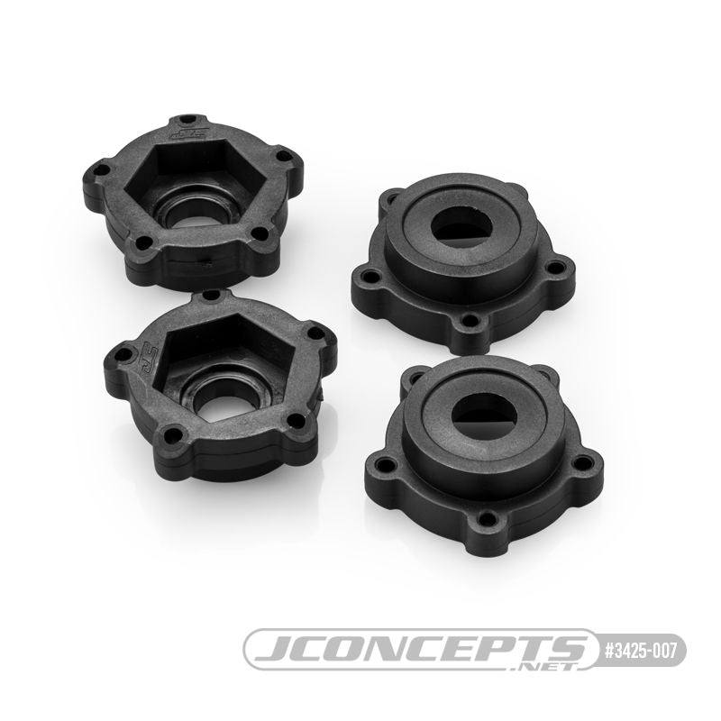 JConcepts Hazard X-Maxx hex adaptor - stock replacement / plastic, 4pc. (Fits ��#3425 JConcepts Hazard wheel)