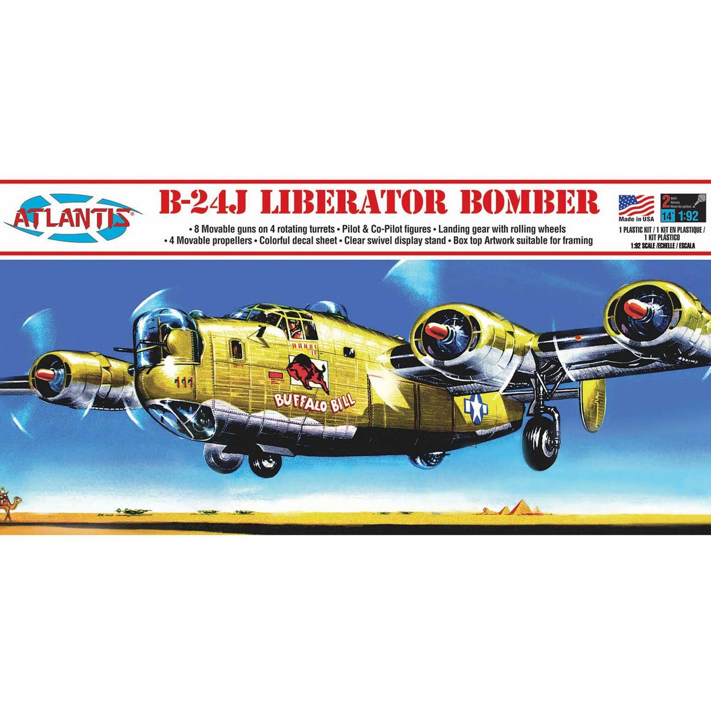 Atlantis B-24J Bomber Buffalo Bill with Swivel Stand