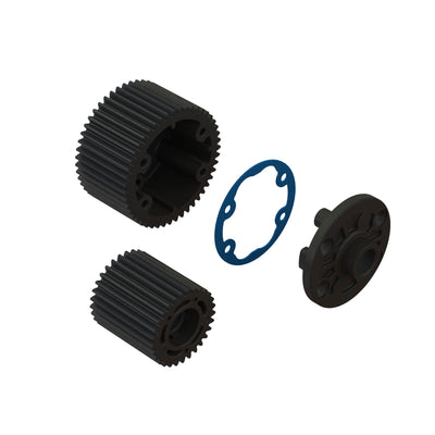 Arrma Diff Case and Idler Gear Set (47/29T, Mod 0.8) - Blue