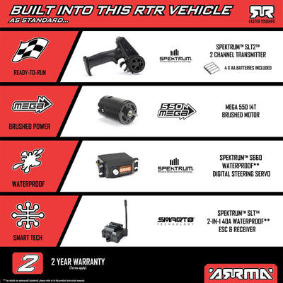 1/10 VORTEKS MEGA 550 2WD Stadium Truck RTR