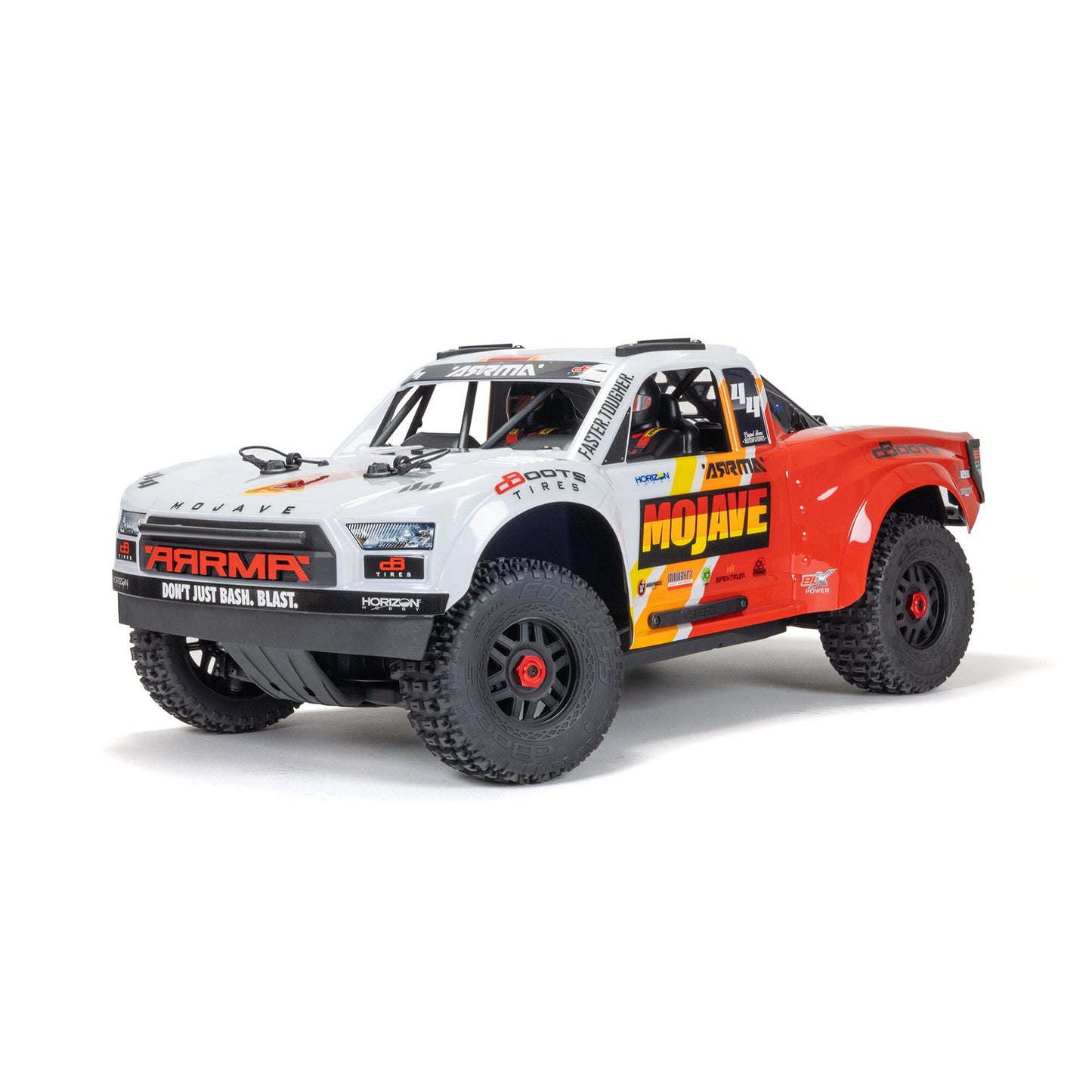Arrma 1/8 MOJAVE BL-4S 4x4 Scale Desert RTR - White/Red