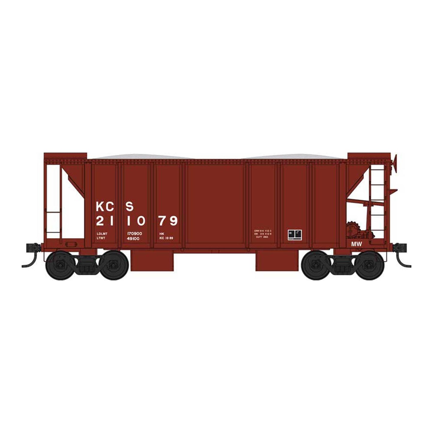 HO 70 Ton 2 Ballast Car with Side Chutes Kansas City Southern #210200