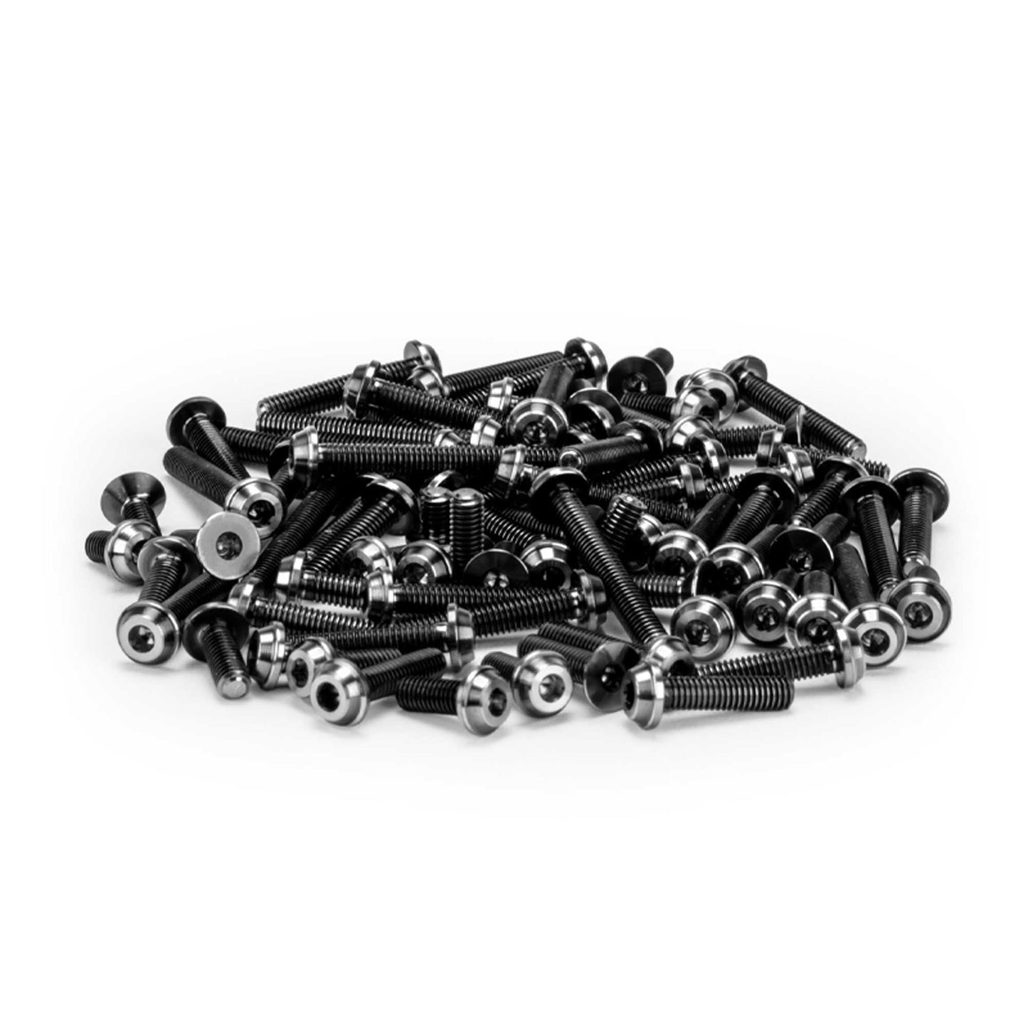 RC10B7 | RC10B7D Titanium top hat screw set, upper (black) - 77pc