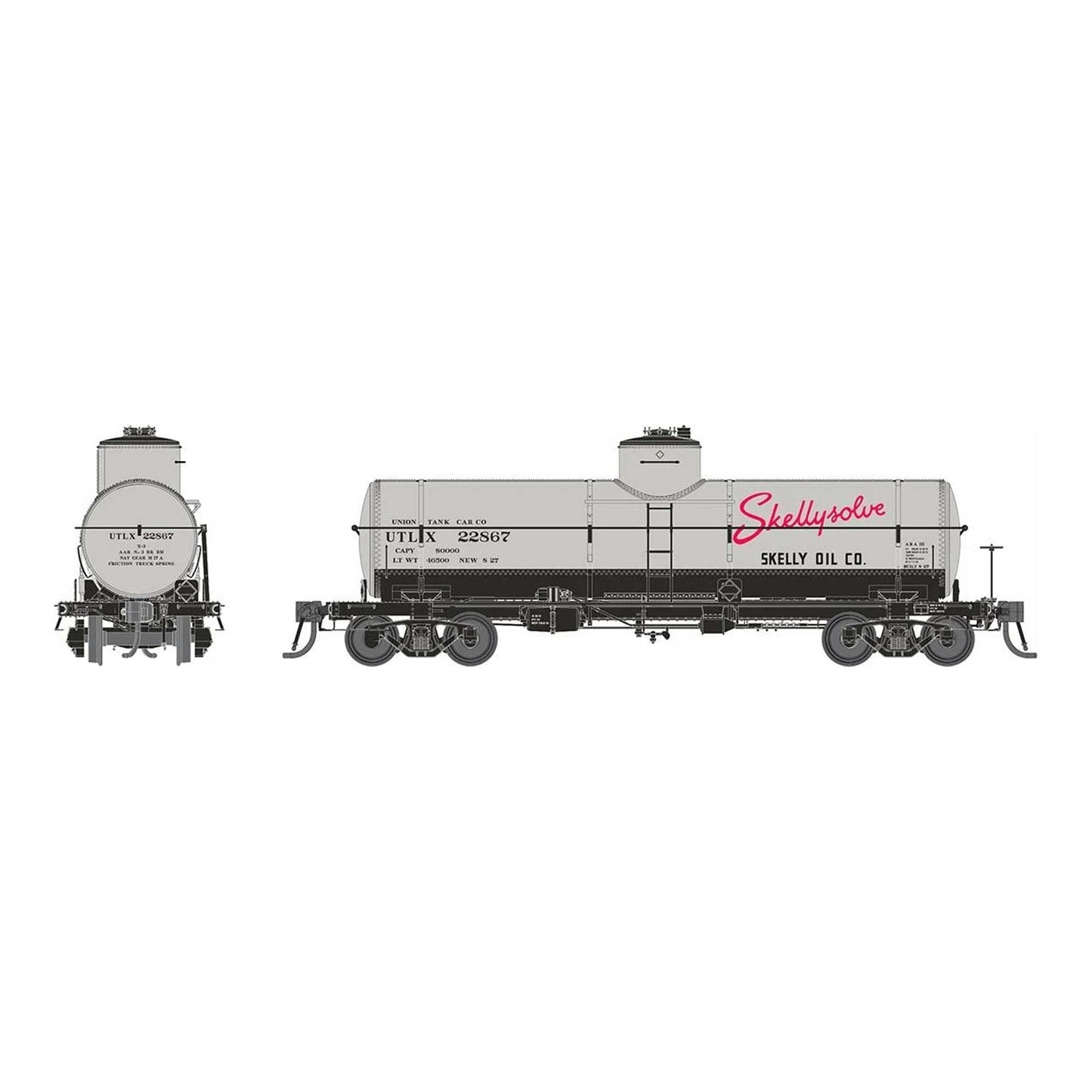 HO Union X-3 8K gal Tankcar: UTLX - Skellysolve Original: Single Car #1