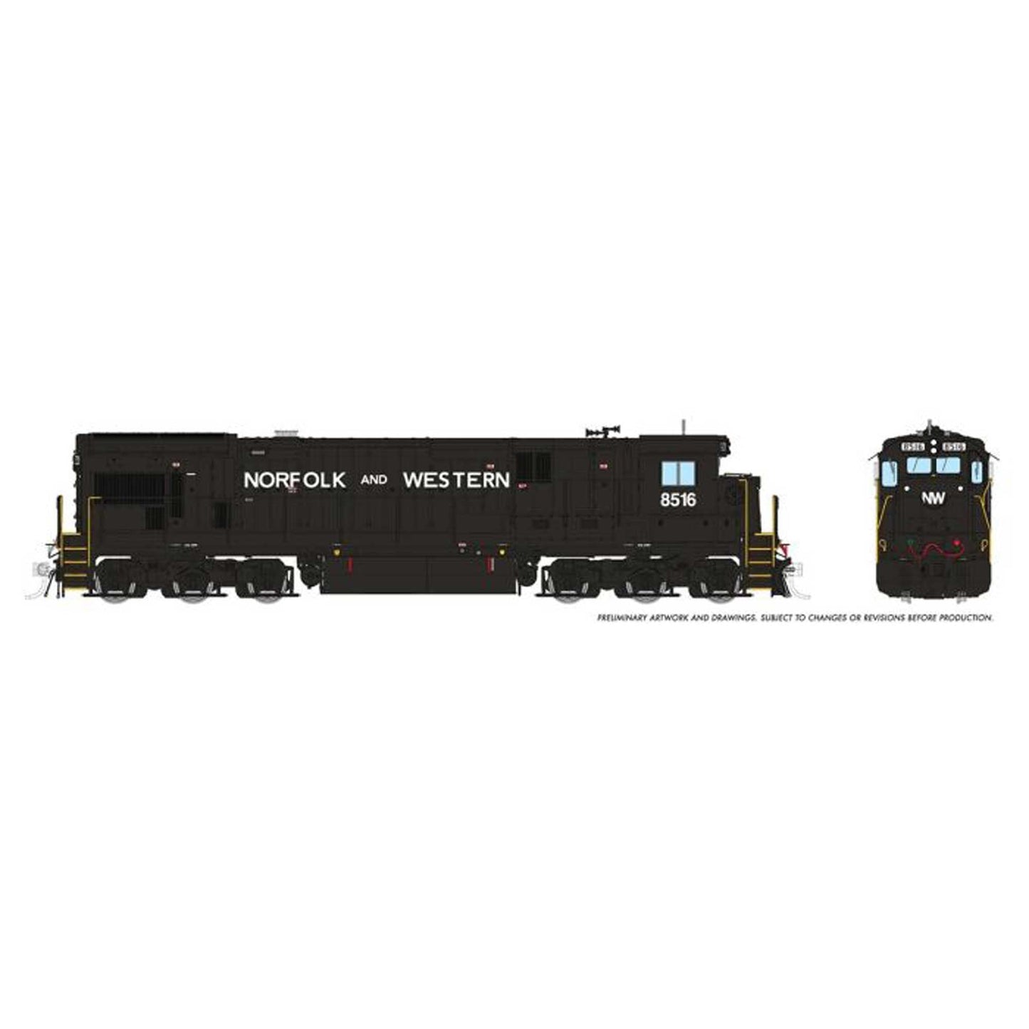 HO C36-7 DC/Silent: Norfolk & Western - Claytor Scheme: #8516