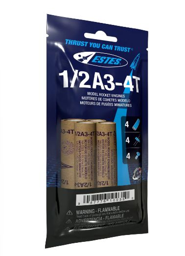 Estes Rockets 1/2A3-4T (4 ea) - Bagged