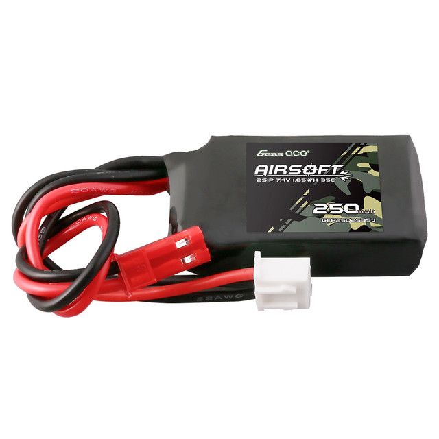 Gens Ace - 1880 - 250mAh 2S 7.4V 35C Airsoft Battery With JST Plug