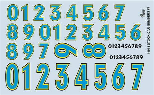 Gofer Racing Stock Car Numbers Decal Sheet 1/24