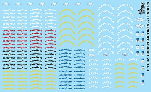 Gofer Racing Goodyear Tires and Fender Decal Sheet 1/24
