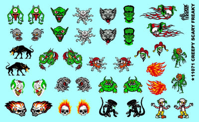Gofer Racing Creepy Scary Freaky Decals 1/24