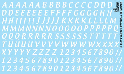 Gofer Racing Letters and Numbers 5/8 inch Tall (White)