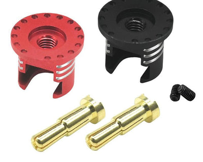 Hobby Details Bullet Plug Grips with 4-5mm Bullets (Black/Red)