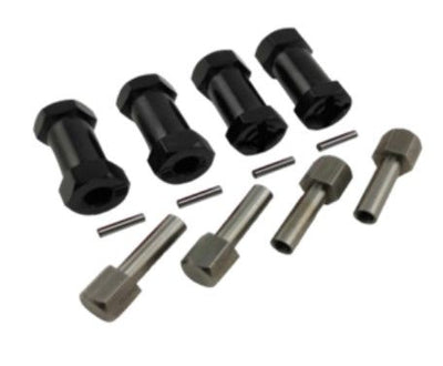 Hobby Details Wheel Hex Adaptor Extensions 12x25mm - Black (4)