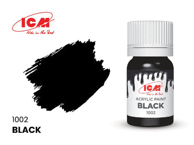 ICM Basic Colours - Black bottle, 12 ml (8 Pack)