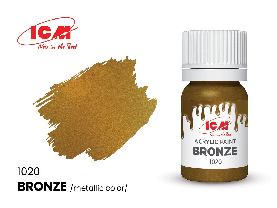 ICM Metallic Colours - Bronze bottle, 12 ml (8 Pack)