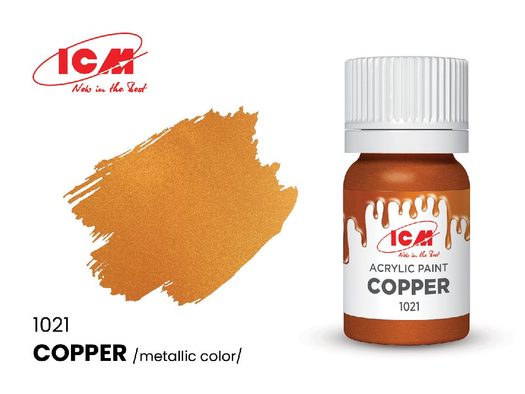 ICM Metallic Colours - Copper bottle, 12 ml (8 Pack)