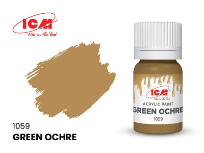 ICM Brown Colours - Green Ochre bottle, 12 ml (8 Pack)