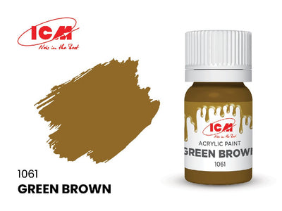 ICM Brown Colours - Green Brown bottle, 12 ml (8 Pack)