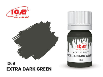 ICM Green Colours - Extra Dark Green bottle, 12 ml (8 Pack)