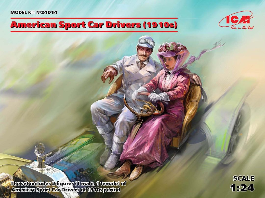 ICM 1/24 American Sport Car Drivers (1910s) (1 male, 1 female)
