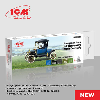 ICM Acrylic Paint Set for American cars of early ХХ (6 colours)