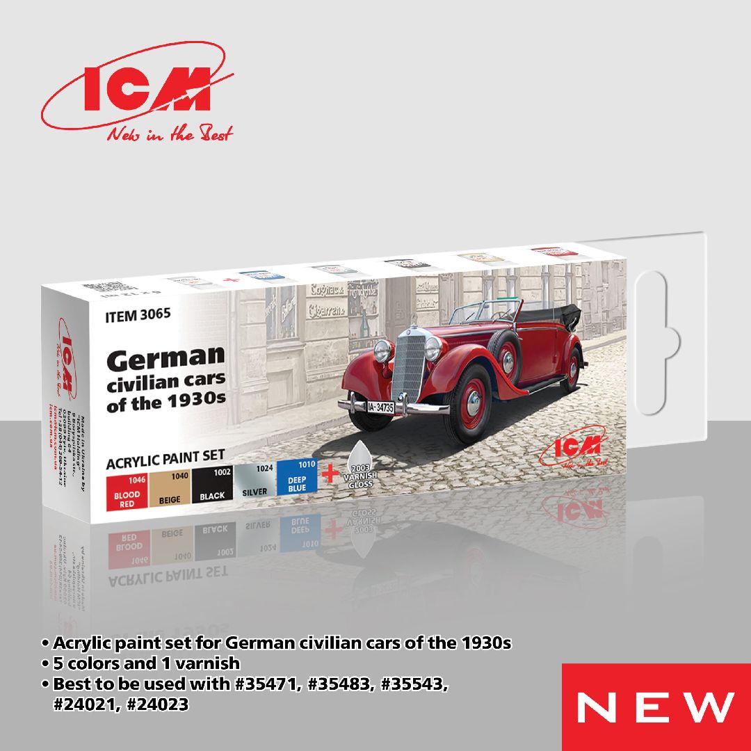 ICM Acrylic Paint Set for German cars 1930s (6 colours)
