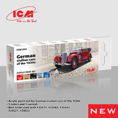 ICM Acrylic Paint Set for German cars 1930s (6 colours)