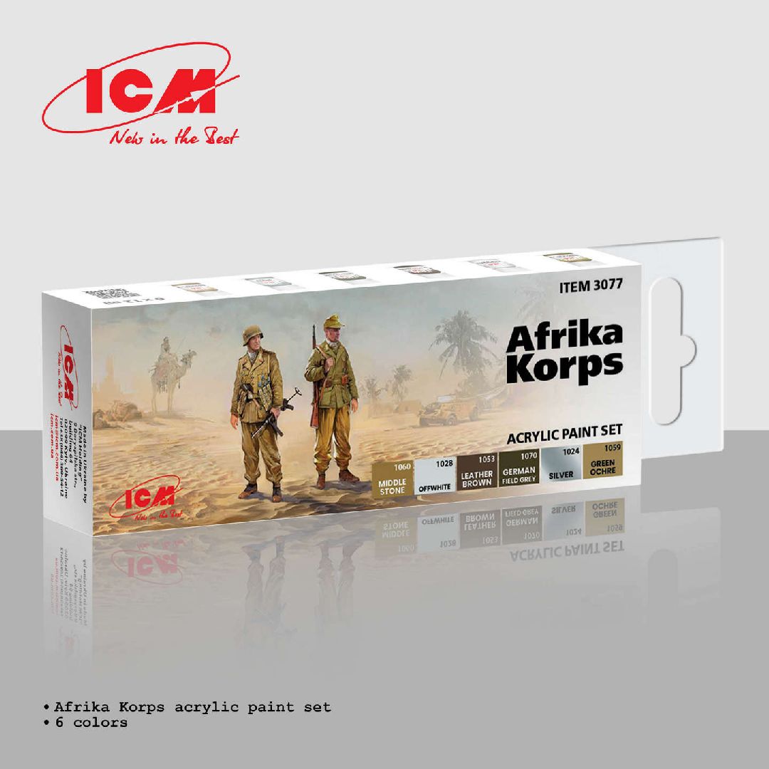 ICM Acrylic Paint Set for African Corps Uniform (6 bottles)