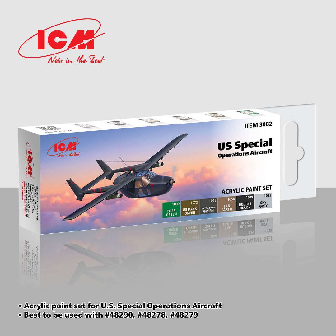 ICM Acrylic Paint Set for U.S. Special Ops Aircraft (6 bottles)