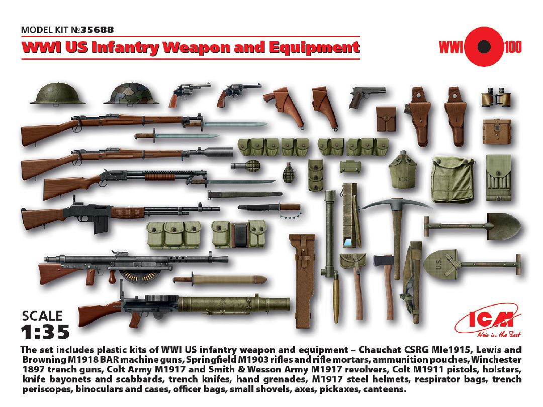 ICM 1/35 WWI US Infantry Weapon and Equipment