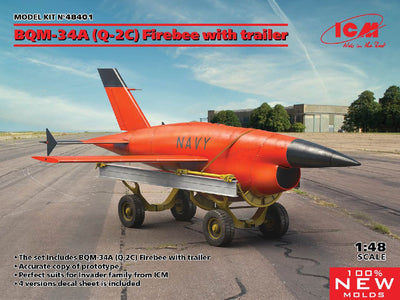 ICM 1/48 (BQM-34A) Q-2C Firebee w/ trailer (1 airplane/trailer)