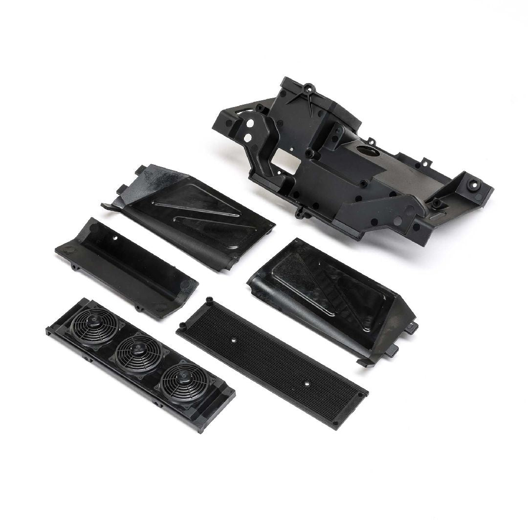 Losi Rear Bulkhead, Fan Panel & Mud Guard: Baja Rey 2.0