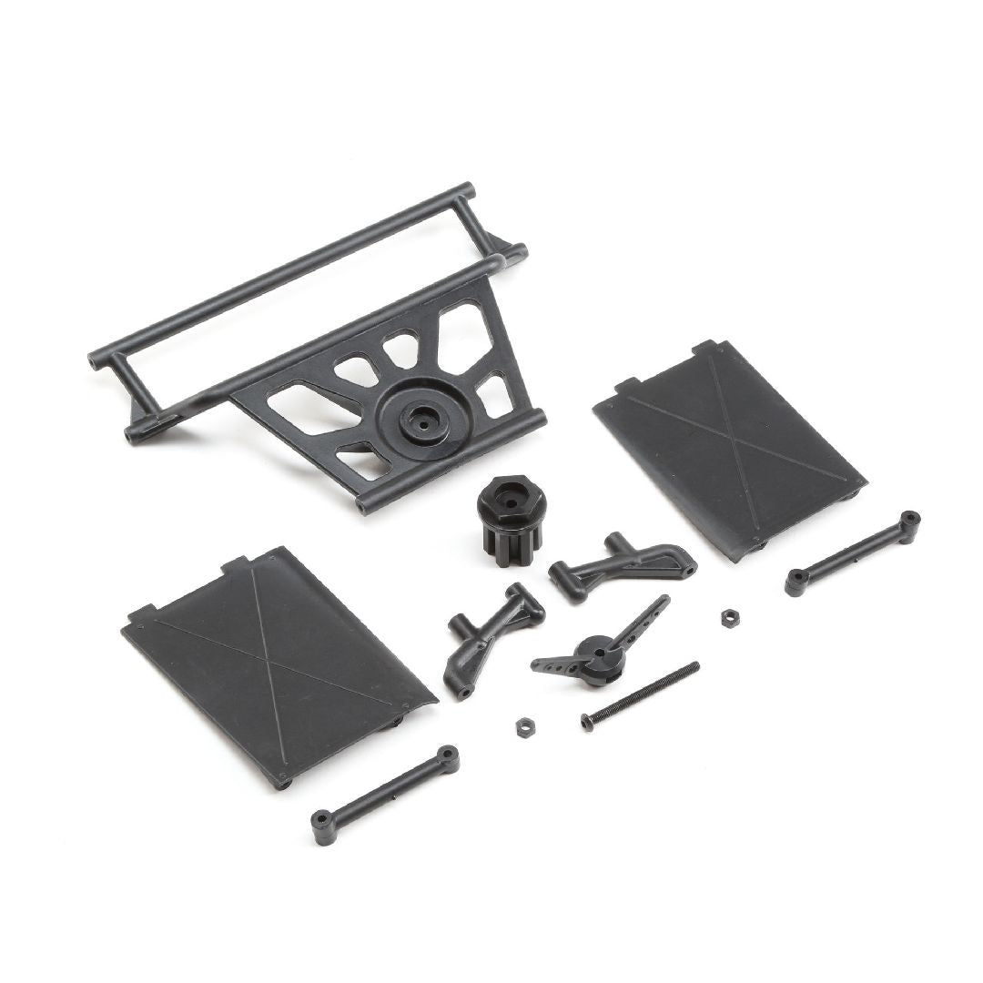 Losi Cage Rear, Tower Supports,Mud Guards: Super Rock Rey