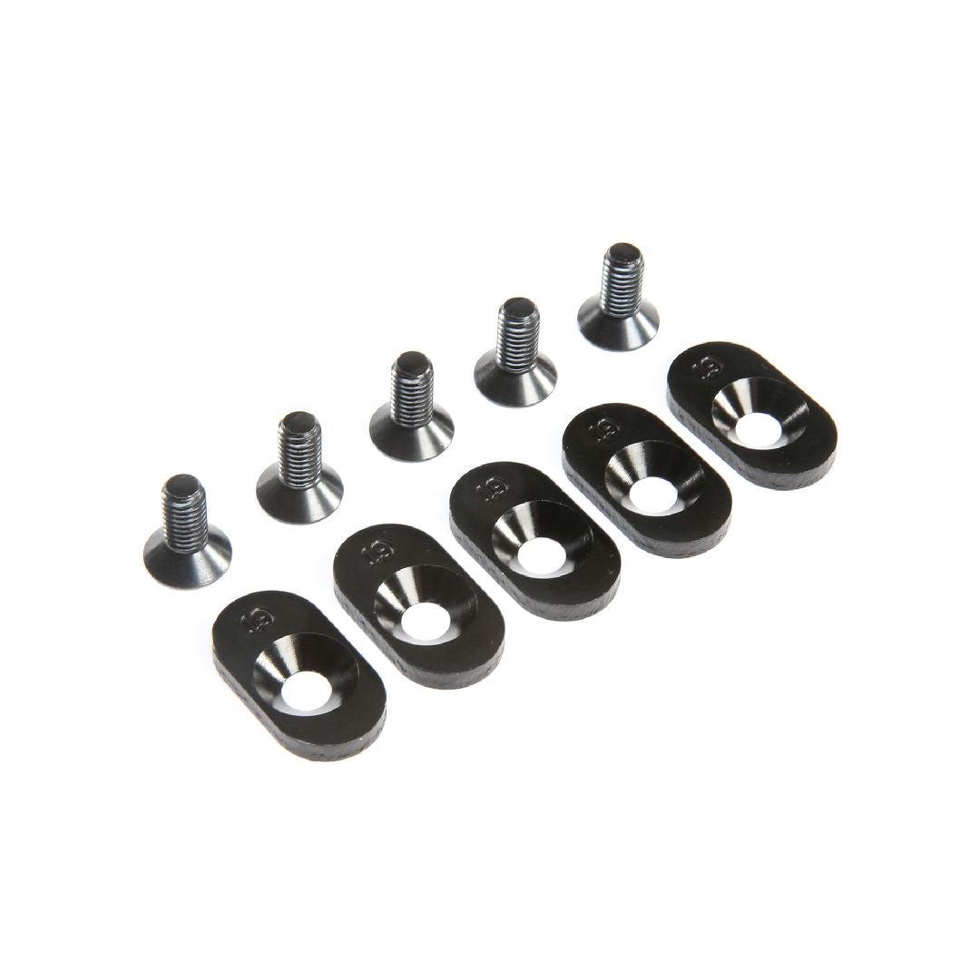 Losi Engine Mount Insert & Screws, Black, 19T (5): 5ive-T 2.0