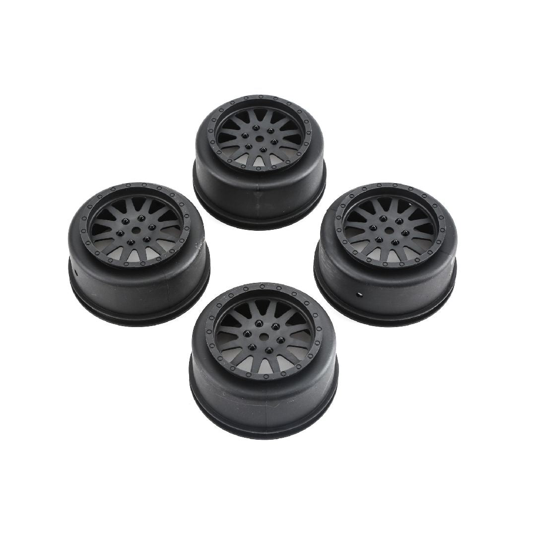Losi 2.2 Wheels, Black (4): Baja Rey