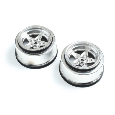 Losi Rear Wheel, Satin Chrome (2): 22S Drag
