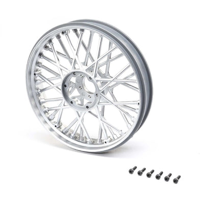 Losi Front Wheel Set, Satin Chrome (1) PM-MX