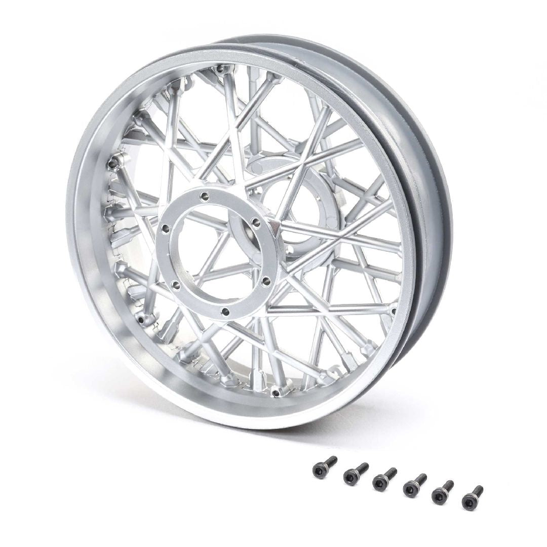 Losi Rear Wheel Set, Satin Chrome (1) PM-MX